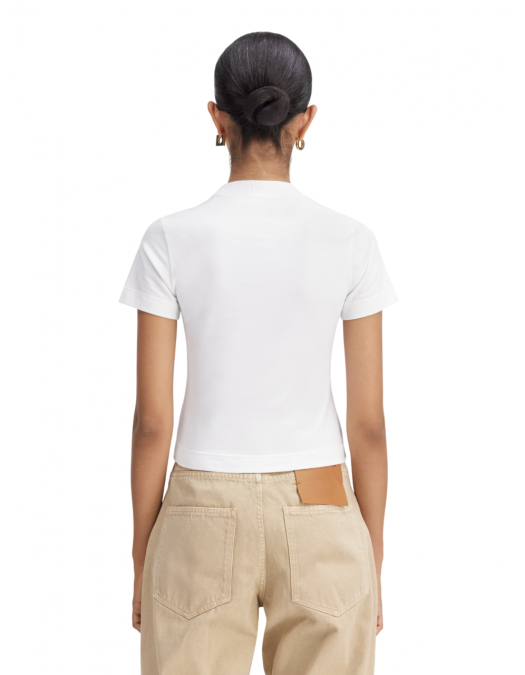 TRICOU JACQUEMUS, The Gros Grain, Logo, Short, White - TSW00133AJ00124100 TRICOU JACQUEMUS, The Gros Grain, Logo, Short, White - TSW00133AJ00124100