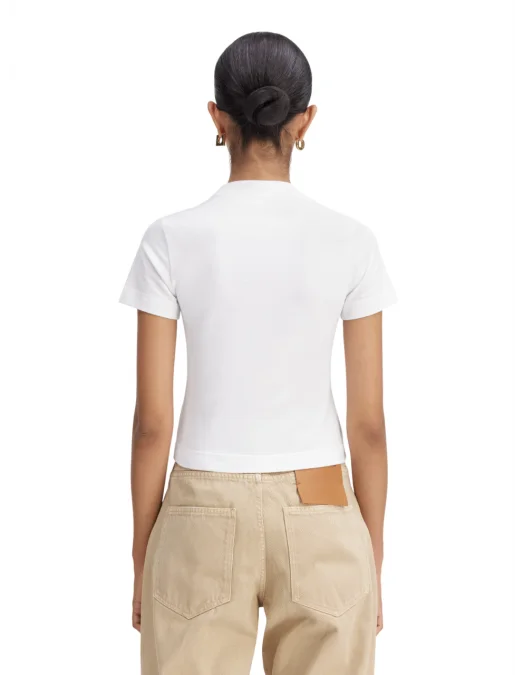 TRICOU JACQUEMUS, The Gros Grain, Logo, Short, White - TSW00133AJ00124100 TRICOU JACQUEMUS, The Gros Grain, Logo, Short, White - TSW00133AJ00124100