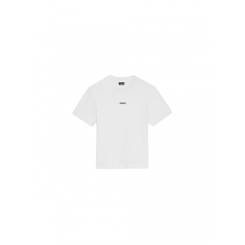 TRICOU JACQUEMUS, The Gros Grain, Logo, Short, White TRICOU JACQUEMUS, The Gros Grain, Logo, Short, White