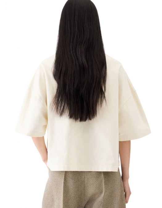 TRICOU JACQUEMUS, The Corto, Boxy Embroidered, Beige - TSW00216AJ000451KZ