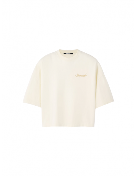 TRICOU JACQUEMUS, The Corto, Boxy Embroidered, Beige - TSW00216AJ000451KZ