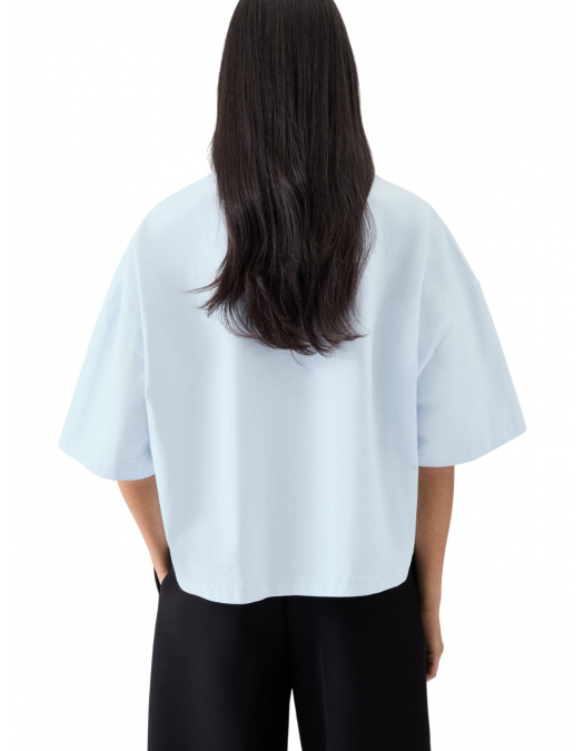 TRICOU JACQUEMUS, The Corto, Boxy Embroidered, Blue - TSW00216AJ000453GI TRICOU JACQUEMUS, The Corto, Boxy Embroidered, Blue - TSW00216AJ000453GI