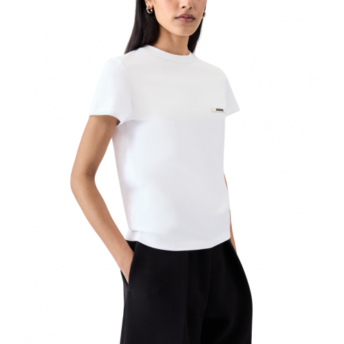 TRICOU JACQUEMUS, The Gros Grain, Short Sleeve, White TRICOU JACQUEMUS, The Gros Grain, Short Sleeve, White