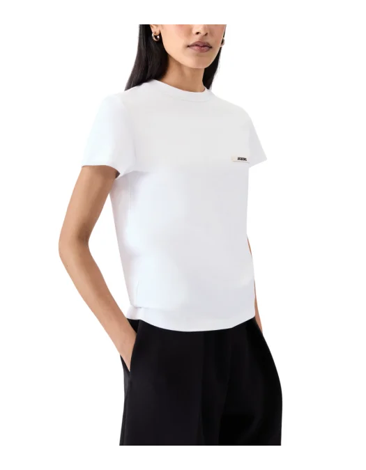 TRICOU JACQUEMUS, The Gros Grain, Short Sleeve, White - TSW00550AJ00029100 TRICOU JACQUEMUS, The Gros Grain, Short Sleeve, White - TSW00550AJ00029100