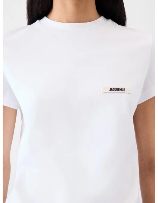 TRICOU JACQUEMUS, The Gros Grain, Short Sleeve, White - TSW00550AJ00029100 TRICOU JACQUEMUS, The Gros Grain, Short Sleeve, White - TSW00550AJ00029100