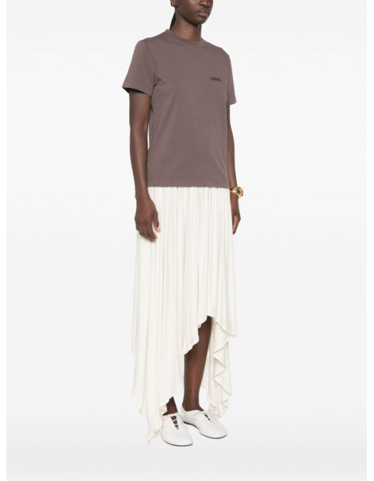 Tricou JACQUEMUS, Gros Grain MC cropped short-sleeve, Maro - TSW00550AJ00029850