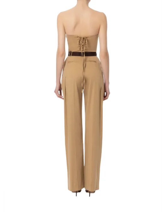 SALOPETA ELISABETTA FRANCHI, Belted Jumpsuit, Beige - TU05152E2032 SALOPETA ELISABETTA FRANCHI, Belted Jumpsuit, Beige - TU05152E2032