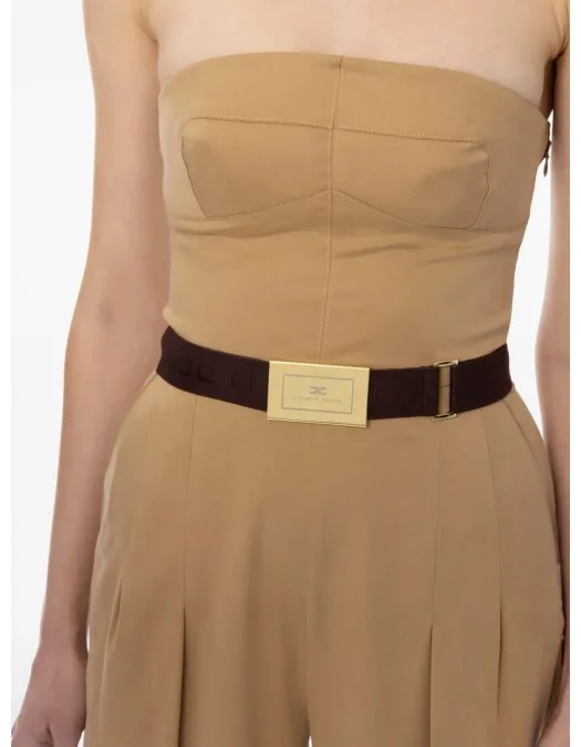 SALOPETA ELISABETTA FRANCHI, Belted Jumpsuit, Beige - TU05152E2032 SALOPETA ELISABETTA FRANCHI, Belted Jumpsuit, Beige - TU05152E2032