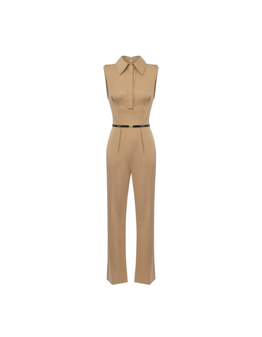 SALOPETA  ELISABETTA FRANCHI, Regular Fit, Satin, Elegant, Beige - TU05356E2EA2