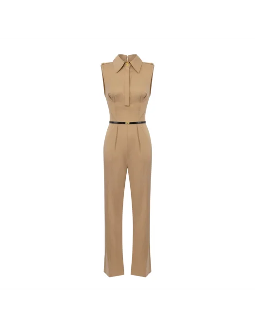 SALOPETA  ELISABETTA FRANCHI, Regular Fit, Satin, Elegant, Beige - TU05356E2EA2