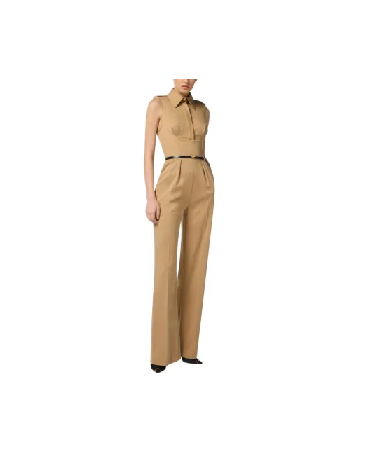 SALOPETA  ELISABETTA FRANCHI, Regular Fit, Satin, Elegant, Beige - TU05356E2EA2