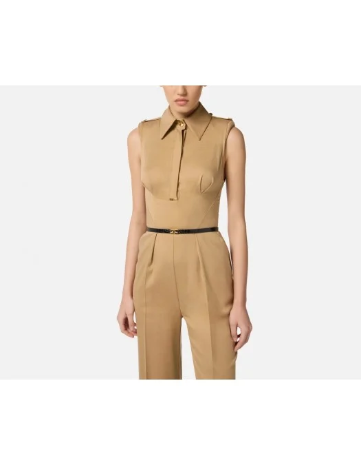 SALOPETA ELISABETTA FRANCHI, Regular Fit, Satin, Elegant, Beige - TU05356E2EA2 SALOPETA ELISABETTA FRANCHI, Regular Fit, Satin, Elegant, Beige - TU05356E2EA2