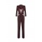 Salopeta ELISABETTA FRANCHI, lightweight crêpe fabric with two-colour cut-outs, Merlot