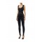 Salopeta ELISABETTA FRANCHI, Lycra jumpsuit with jewel logo, Negru