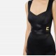 Salopeta ELISABETTA FRANCHI, Lycra jumpsuit with jewel logo, Negru - TU06157E2110