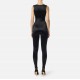 Salopeta ELISABETTA FRANCHI, Lycra jumpsuit with jewel logo, Negru - TU06157E2110