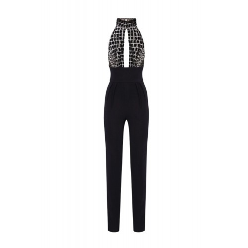 SALOPETA ELISABETTA FRANCHI, Fara maneci, Crocodil insert, Negru SALOPETA ELISABETTA FRANCHI, Fara maneci, Crocodil insert, Negru