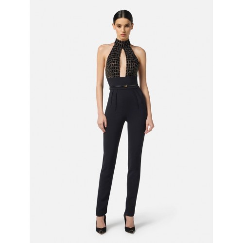 SALOPETA ELISABETTA FRANCHI, Fara maneci, Crocodil insert, Negru SALOPETA ELISABETTA FRANCHI, Fara maneci, Crocodil insert, Negru
