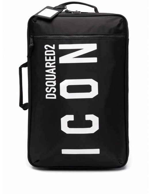 Troler DSQUARED2, Icon Logo Suitcase, Black - TYM000511703199