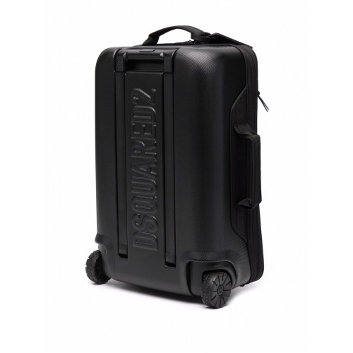 Troler DSQUARED2, Icon Logo Suitcase, Black Troler DSQUARED2, Icon Logo Suitcase, Black