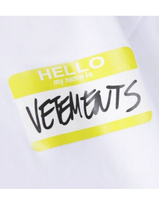 Tricou VETEMENTS,  My name is Vetements Print, Oversized White - UA53TR170W1602WHITE
