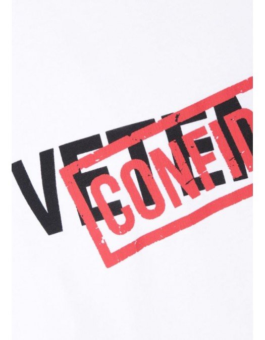 Tricou VETEMENTS,  Confidential Print, Alb - UA53TR460W1602WHITE