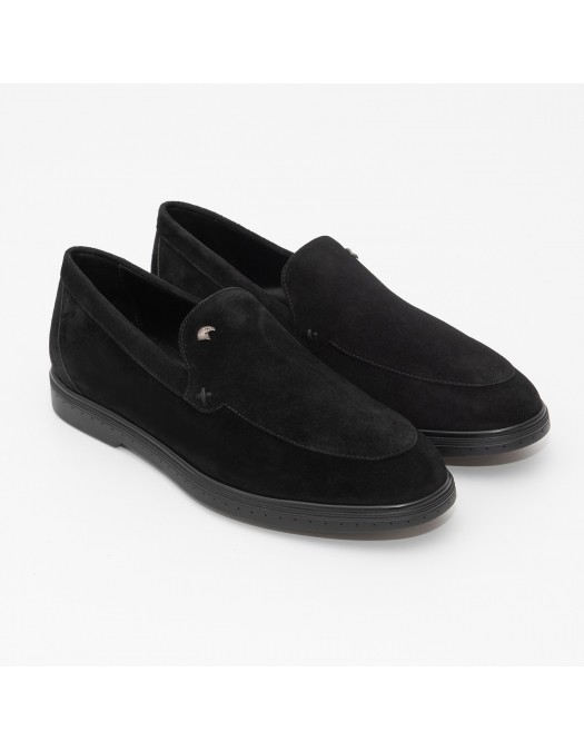 Loafers  STEFANO RICCI, Suede Black Slip-On, Black - UC62G2328SDPN999