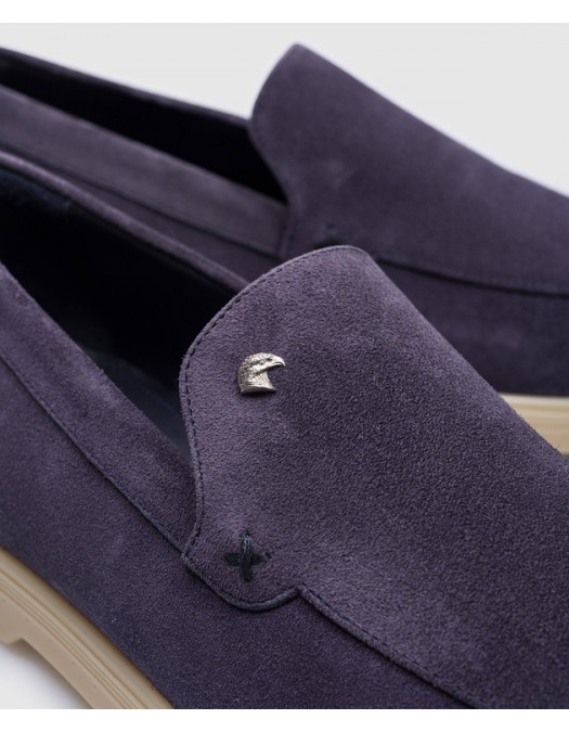 Loafers STEFANO RICCI, Suede, Logo Patch, Purple - UC64G2287SDPB013