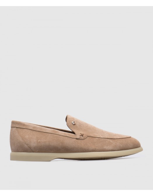 Loafers STEFANO RICCI, Suede, Logo Patch, Beige - UC64G2287SDPM024