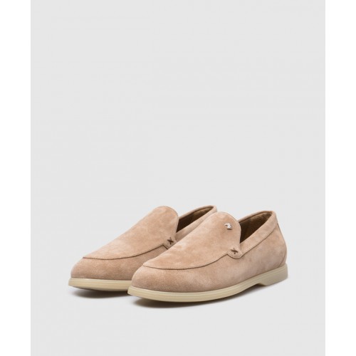Loafers STEFANO RICCI, Suede, Logo Patch, Beige Loafers STEFANO RICCI, Suede, Logo Patch, Beige