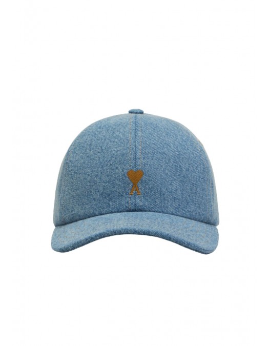 Sapca AMI PARIS, Blue Denim Ami De Coeur Embroidery Cap - UCP264DE0046480