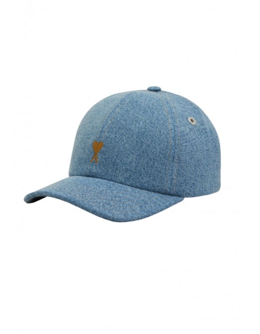 Sapca AMI PARIS, Blue Denim Ami De Coeur Embroidery Cap - UCP264DE0046480