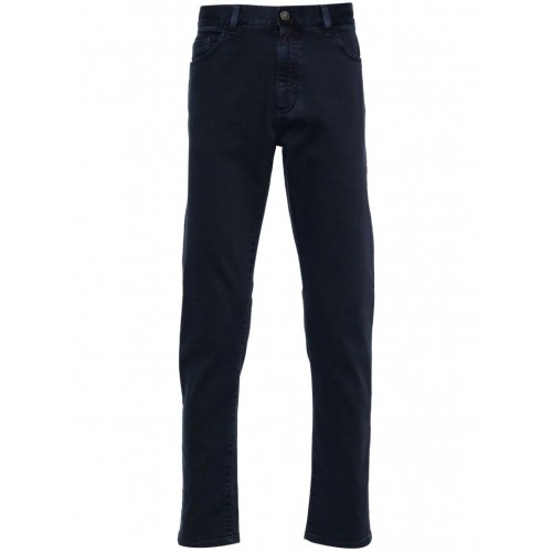Jeans Zegna, Logo Patch, Bleumarin Jeans Zegna, Logo Patch, Bleumarin