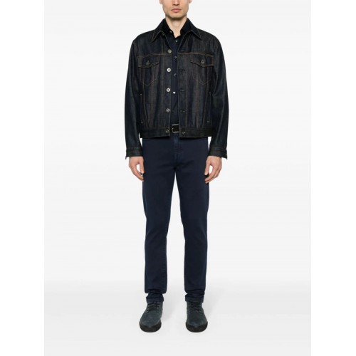 Jeans Zegna, Logo Patch, Bleumarin Jeans Zegna, Logo Patch, Bleumarin