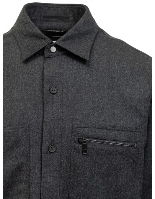 Camasa Zegna, Wool, Buttoned Long Sleeved, Grey - UEV01A8SOTM2005G