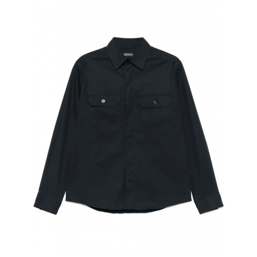 Camasa Zegna, Gabardine Weave, Navy Blue Camasa Zegna, Gabardine Weave, Navy Blue