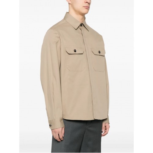 Camasa Zegna, Stretch Cotton, Dark Beige Camasa Zegna, Stretch Cotton, Dark Beige