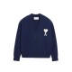 Cardigan AMI PARIS, Blue Wool Ami De Coeur Cardigan - UHA666AW0041A036
