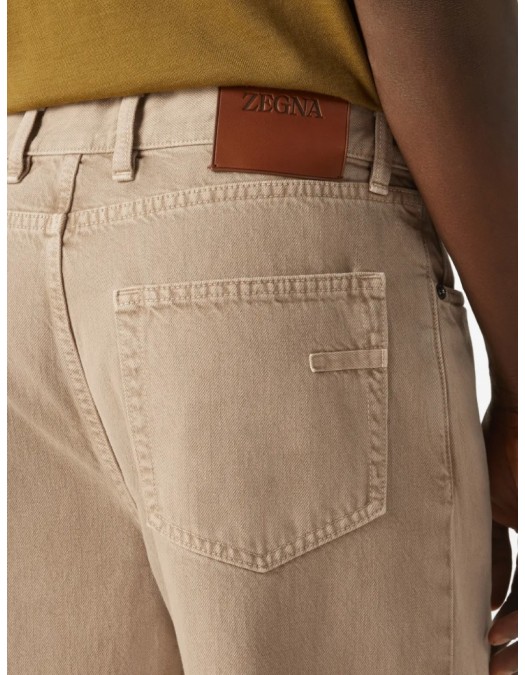 Jeans ZEGNA, Roccia cotton trousers, Cream - UHIB9A3CITY252N03