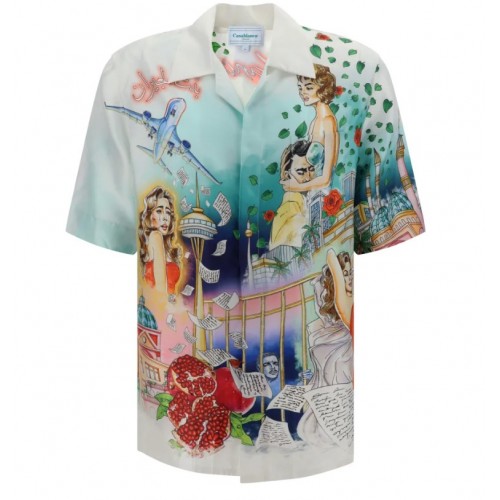 Camasa Casablanca, Multicolor Print, White Camasa Casablanca, Multicolor Print, White