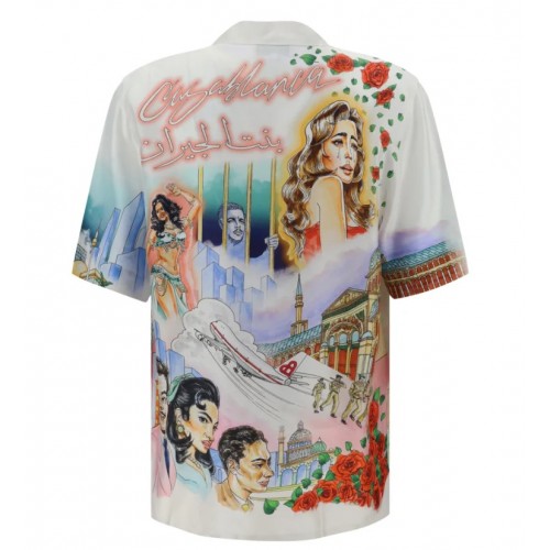 Camasa Casablanca, Multicolor Print, White Camasa Casablanca, Multicolor Print, White
