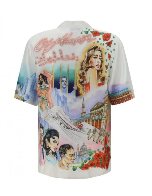 Camasa Casablanca, Multicolor Print, White - UMF23SH00303LALIAISON