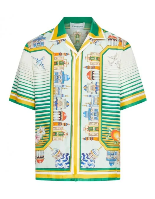 Camasa Casablanca, Cuban Collar, Multicolor - UMF23SH00311CITYSCAPE Camasa Casablanca, Cuban Collar, Multicolor - UMF23SH00311CITYSCAPE
