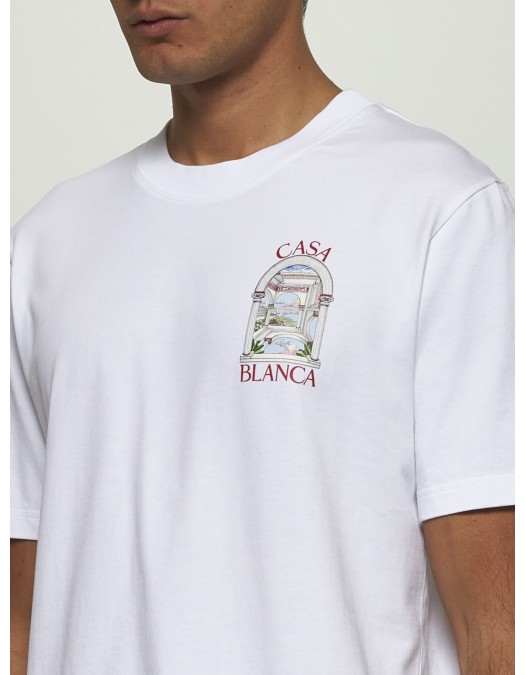 Tricou Casablanca, Le Passage Print, White - UMPS25JTS00107LE