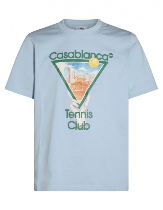 Tricou Casablanca, Tennis Club Print, Sky Blue - UMPS25JTS00109