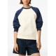 Bluza AMI PARIS, White And Blue Cotton Knitted Ami De Coeur Sweatshirt - USW781747A027