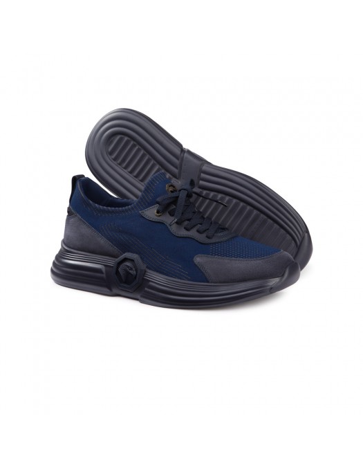 Sneakers STEFANO RICCI, Suede, Running Design, Navy Blue - UZ27G6582TSSDPWB077