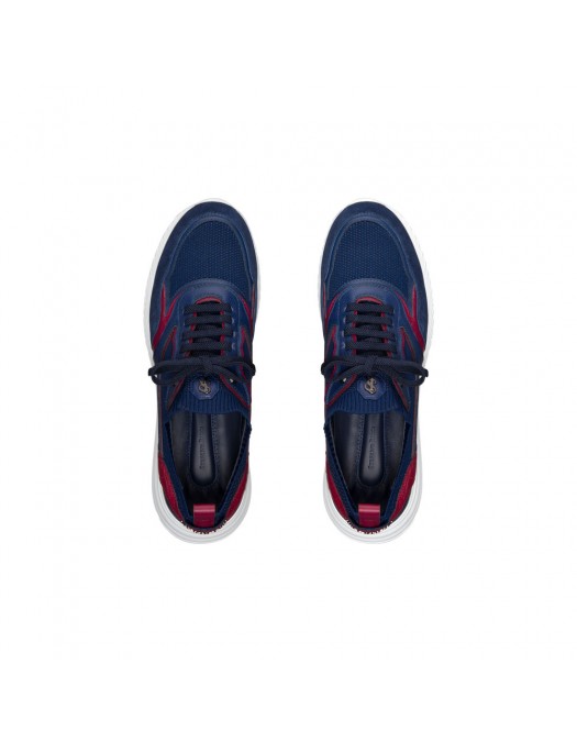 Sneakers STEFANO RICCI,  Crocodile Red Details, Navy Blue - UZ689G6573SMWCSTBR11