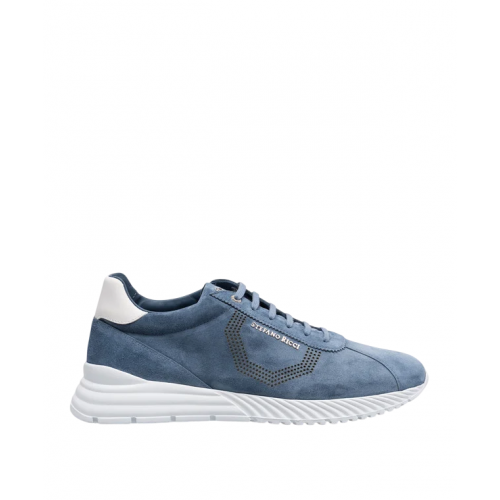Sneakers STEFANO RICCI, Suede, Logo Accessory, Blue Sneakers STEFANO RICCI, Suede, Logo Accessory, Blue