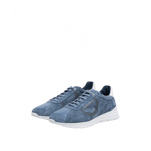 Sneakers STEFANO RICCI, Suede, Logo Accessory, Blue Sneakers STEFANO RICCI, Suede, Logo Accessory, Blue